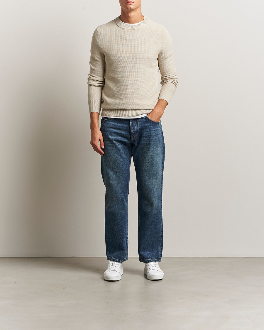 Herr | Tröjor | BOSS ORANGE | Klapok Knitted Crew Neck Sweater Light Beige