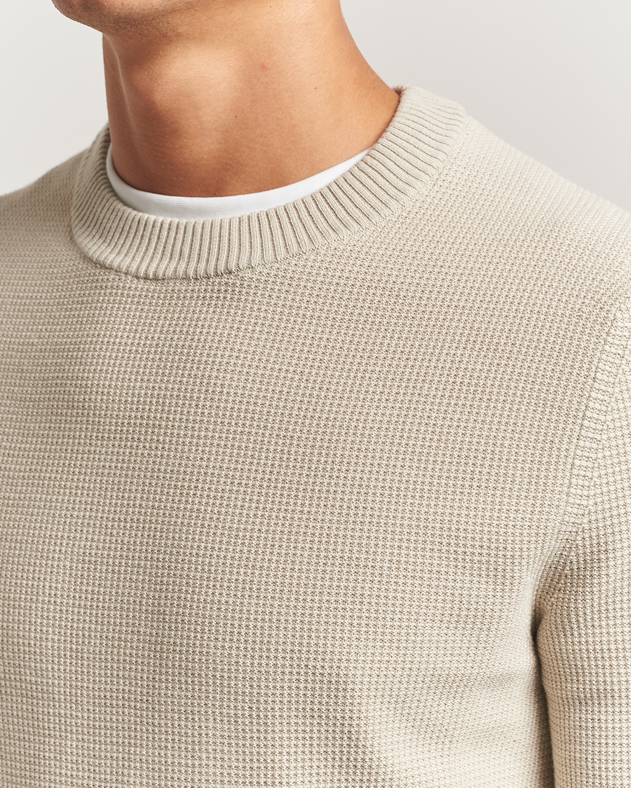 Herr | Tröjor | BOSS ORANGE | Klapok Knitted Crew Neck Sweater Light Beige