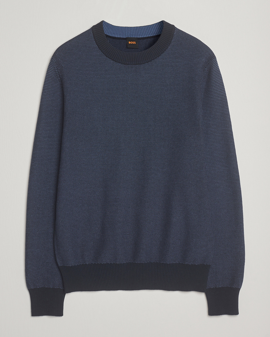 Herr | Tröjor | BOSS ORANGE | Klapok Knitted Crew Neck Sweater Dark Blue