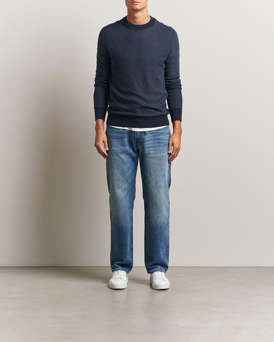 Herr | Tröjor | BOSS ORANGE | Klapok Knitted Crew Neck Sweater Dark Blue