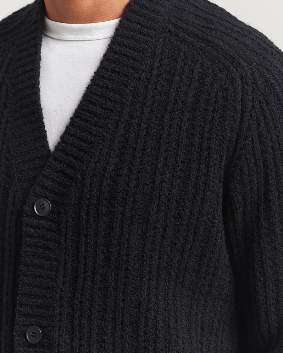 Herr | Tröjor | BOSS ORANGE | Kortho Wool Knitted Cardigan Black