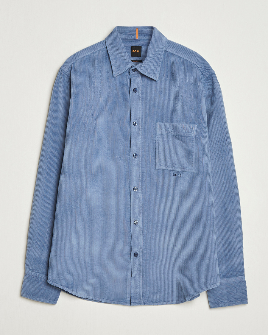 Herr | Skjortor | BOSS ORANGE | Relegant Corduroy Shirt Open Blue
