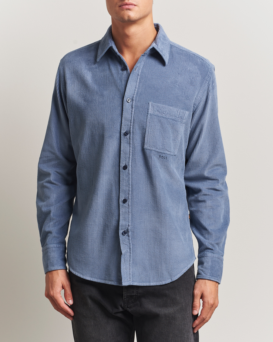 Herr | Skjortor | BOSS ORANGE | Relegant Corduroy Shirt Open Blue