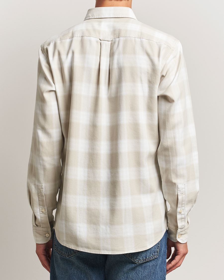 Herr | Skjortor | BOSS ORANGE | Rickert Brushed Cotton Checked Shirt Light Beige