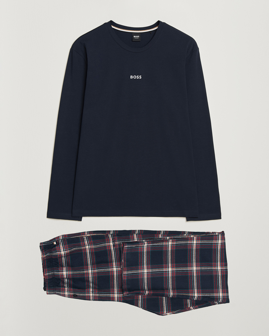 Herr | Pyjamas & Morgonrockar | BOSS BLACK | Long Sleeve Pyjama Set Open Blue