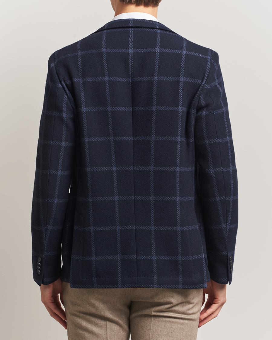 Herr | Kavajer | BOSS BLACK | Hanry Wool Checked Blazer Dark Blue