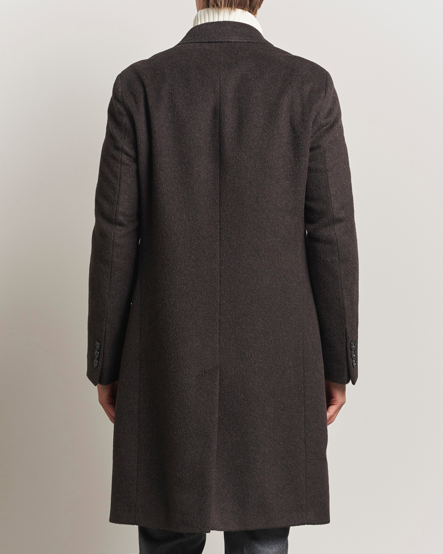 Herr | Jackor | BOSS BLACK | Hyde Wool/Alpaca Double Breasted Coat Dark Brown