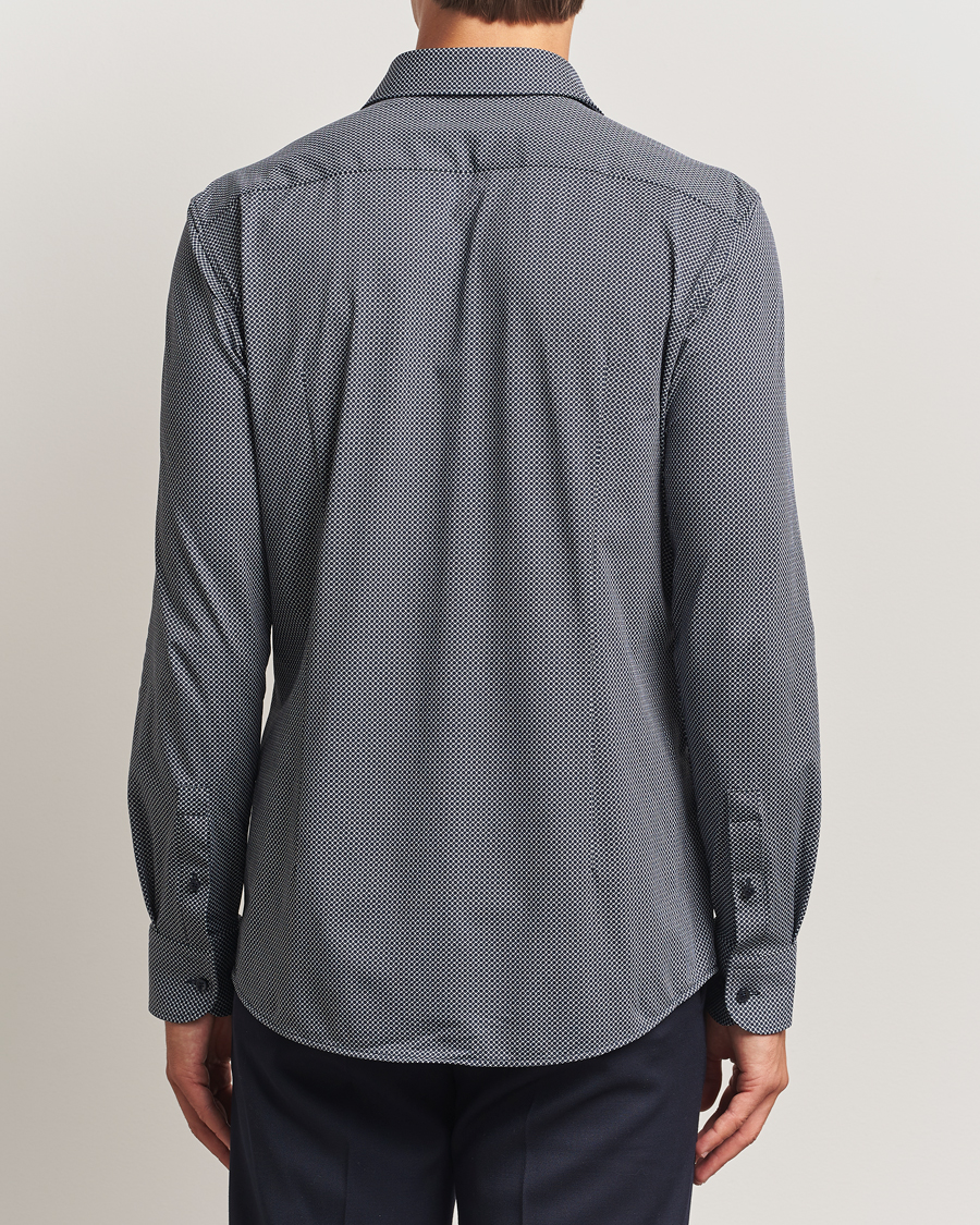 Herr | Skjortor | BOSS BLACK | Hank 4-Way Printed Stretch Shirt Dark Blue