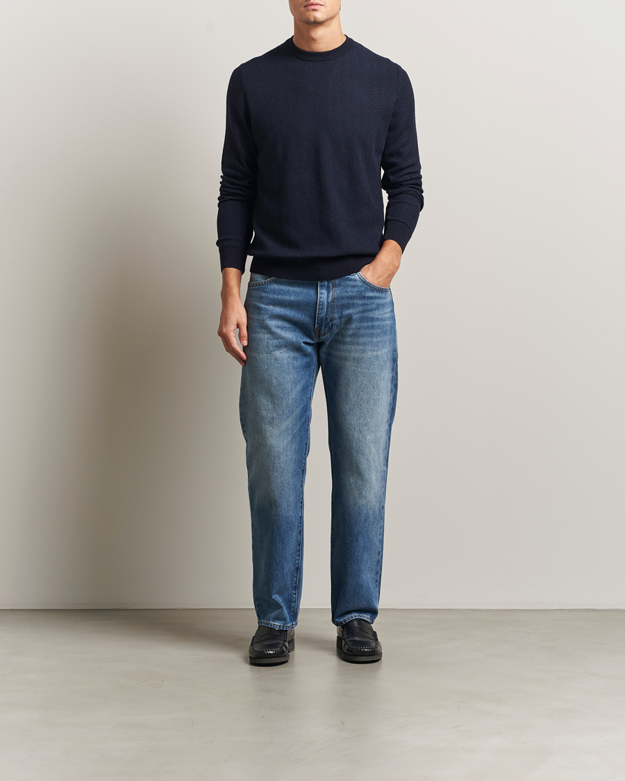 Herr | Tröjor | BOSS BLACK | Habito Wool Knitted Sweater Dark Blue