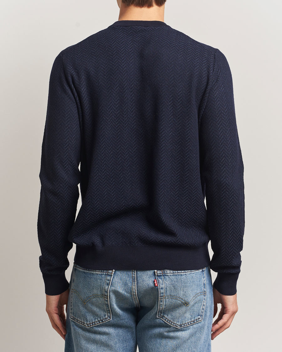 Herr | Tröjor | BOSS BLACK | Habito Wool Knitted Sweater Dark Blue