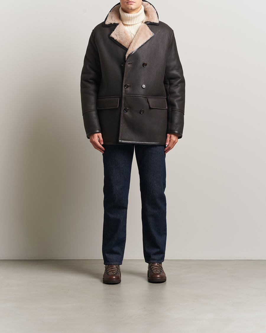 Herr | Jackor | BOSS CAMEL | Mabano Leather Peacoat Brown