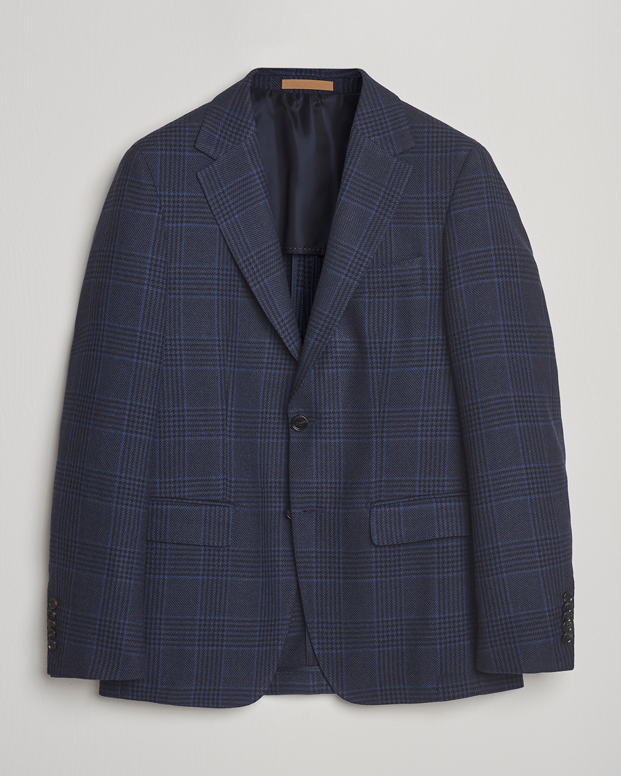 Herr | Kavajer | BOSS CAMEL | Jeff Wool Checked Blazer Dark Blue