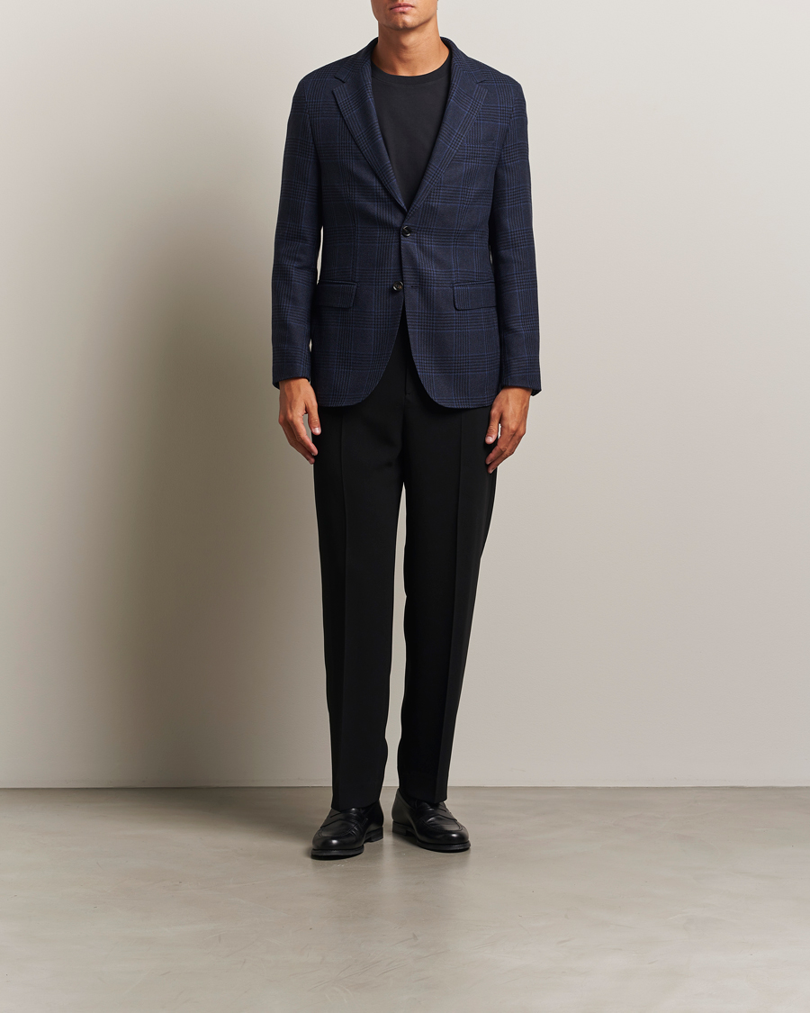 Herr | Kavajer | BOSS CAMEL | Jeff Wool Checked Blazer Dark Blue