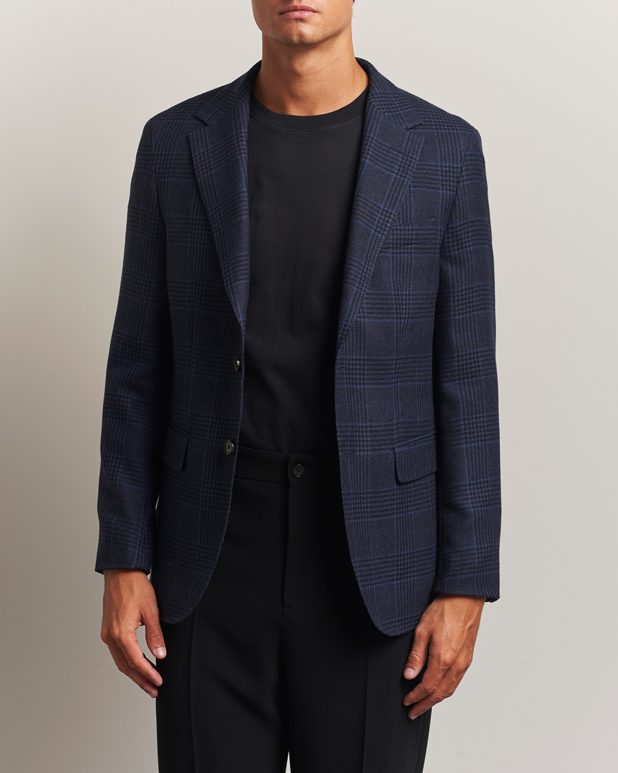 Herr | Kavajer | BOSS CAMEL | Jeff Wool Checked Blazer Dark Blue