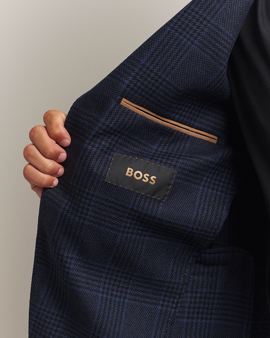 Herr | Kavajer | BOSS CAMEL | Jeff Wool Checked Blazer Dark Blue