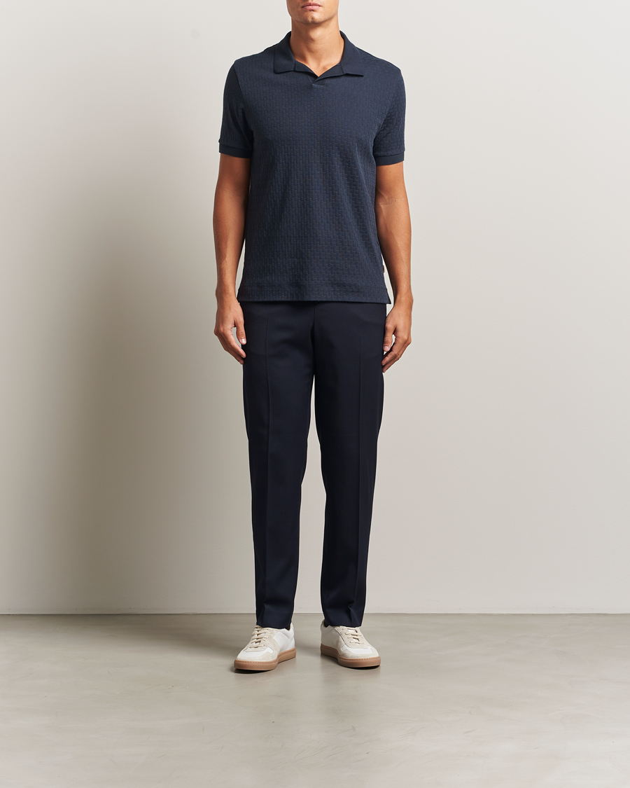 Herr | Pikéer | BOSS CAMEL | Parson Structured Open Collar Polo Dark Blue
