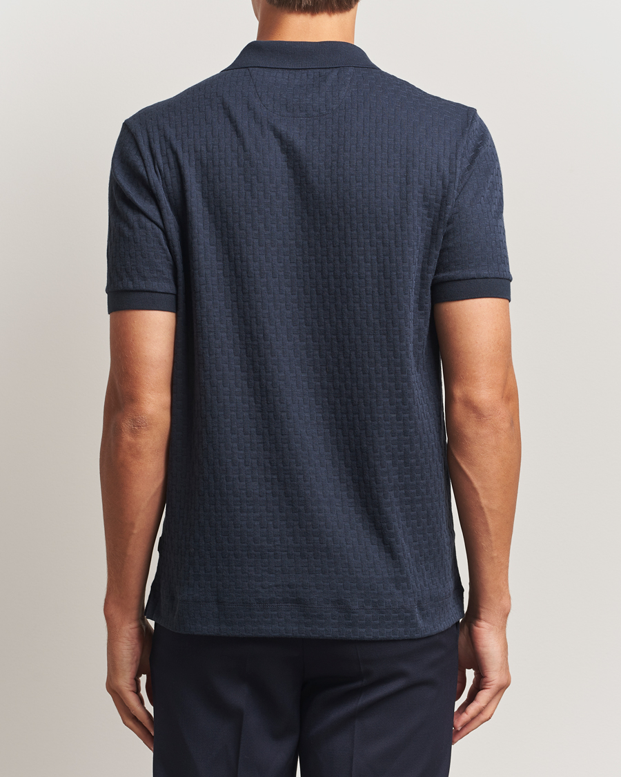 Herr | Pikéer | BOSS CAMEL | Parson Structured Open Collar Polo Dark Blue