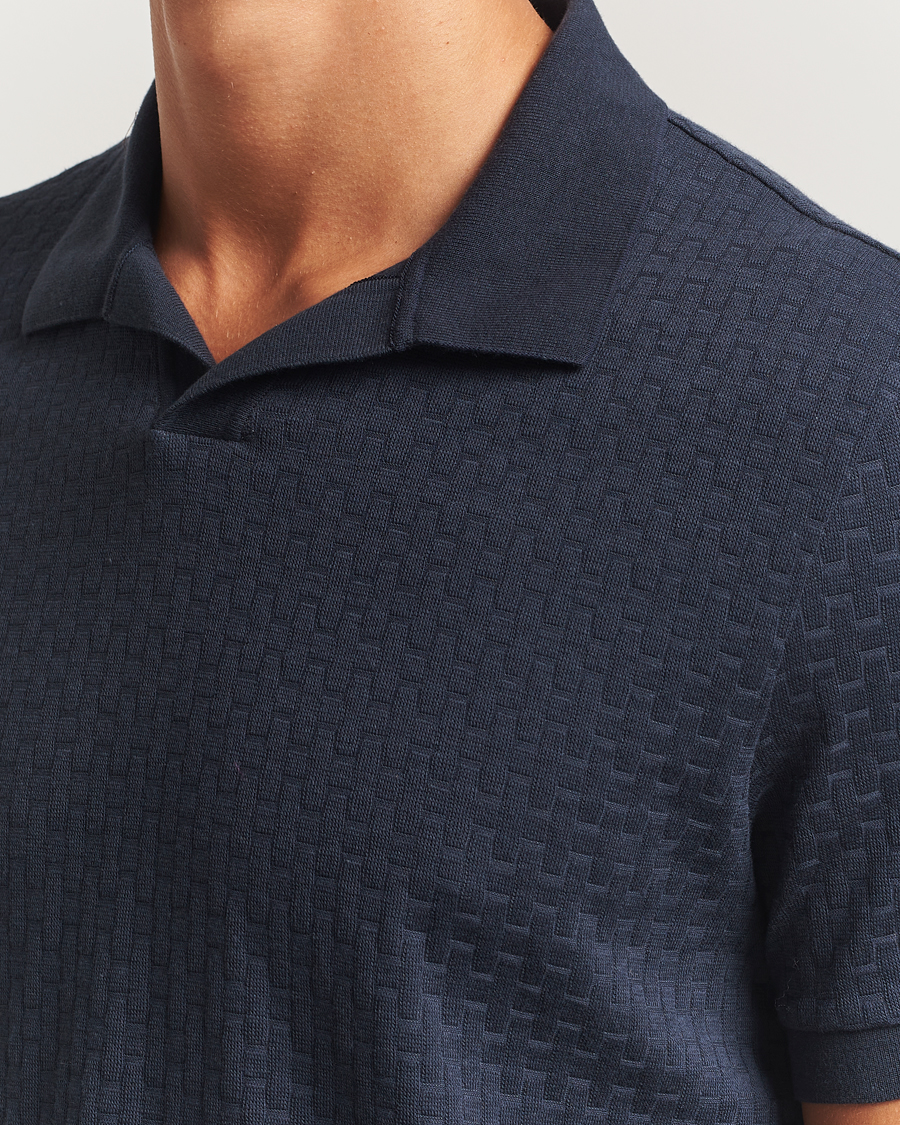 Herr | Pikéer | BOSS CAMEL | Parson Structured Open Collar Polo Dark Blue