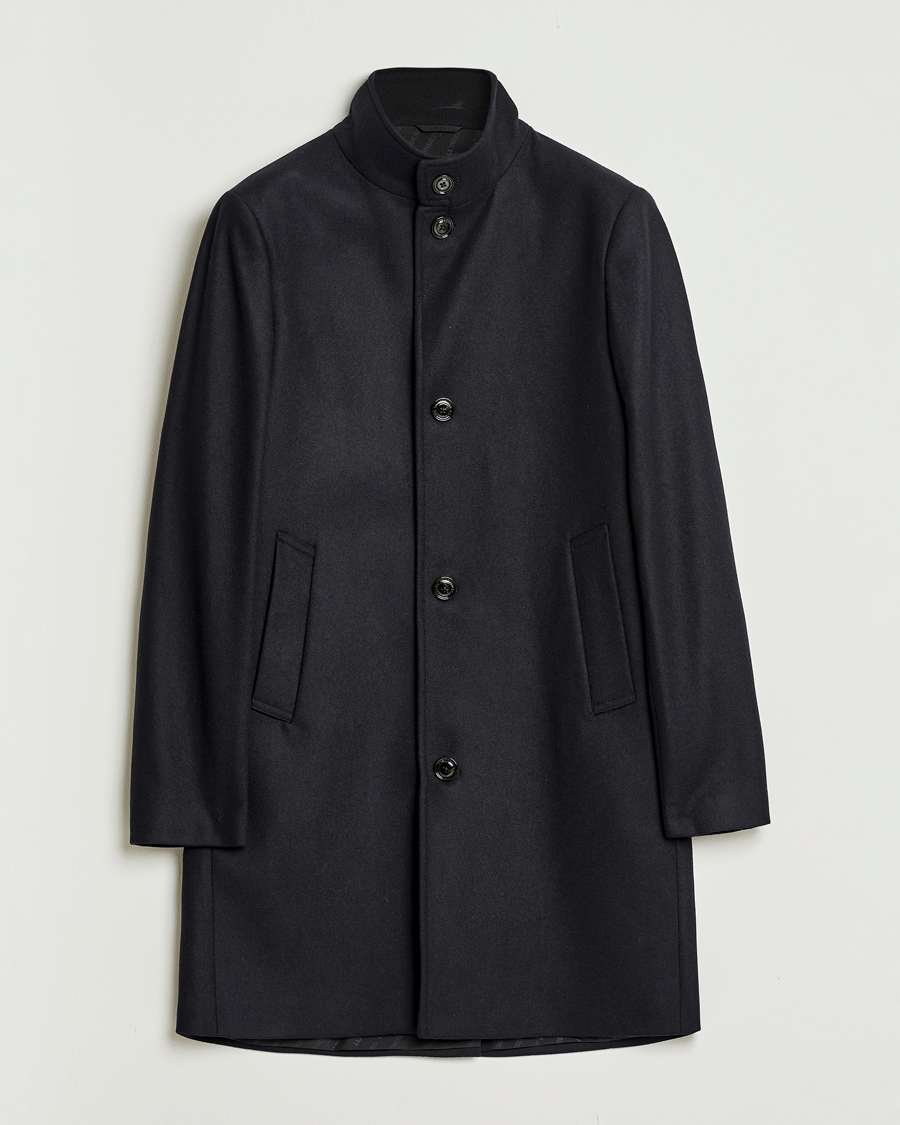 Herr | Jackor | J.Lindeberg | Jesse Stand Up Wool Melton Coat Black