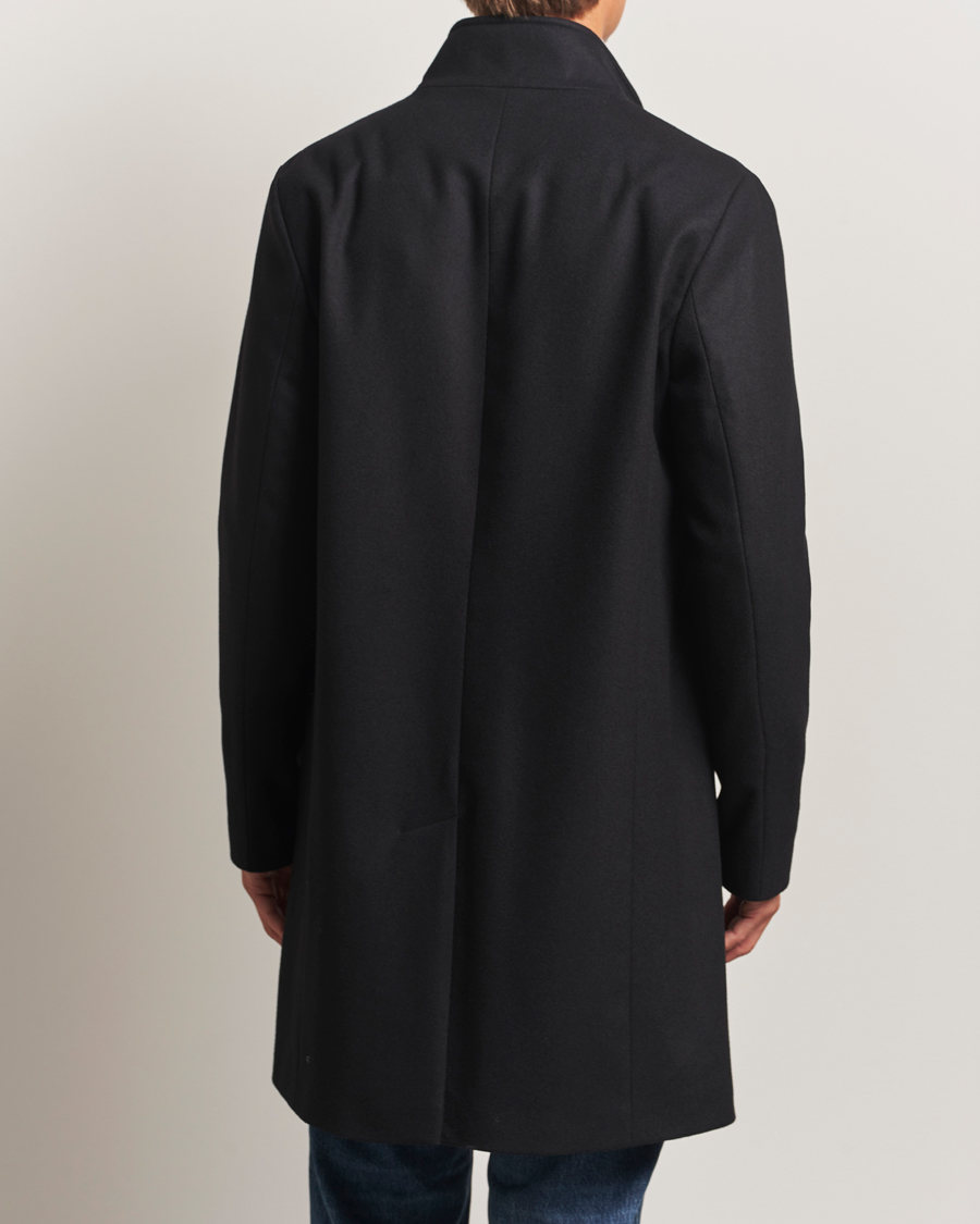 Herr | Jackor | J.Lindeberg | Jesse Stand Up Wool Melton Coat Black