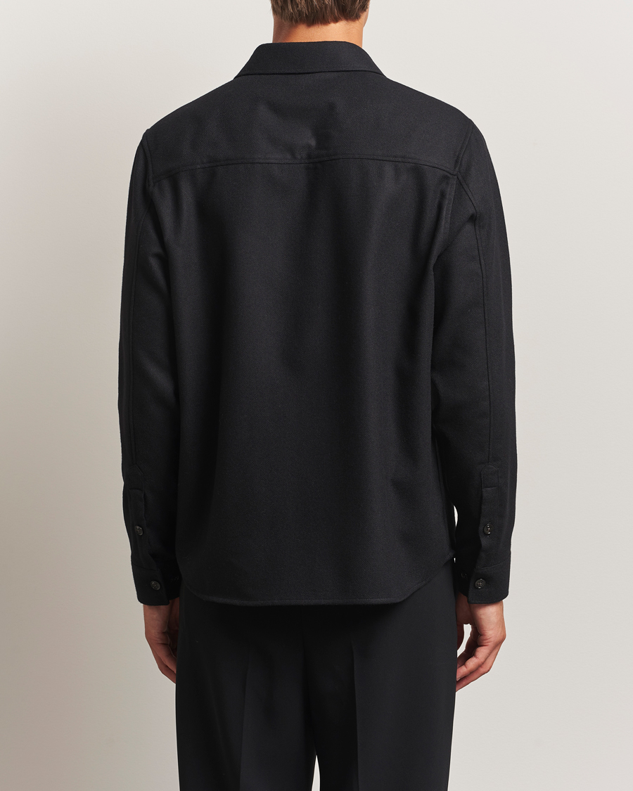 Herr | Skjortor | J.Lindeberg | Flat Wool Overshirt Black