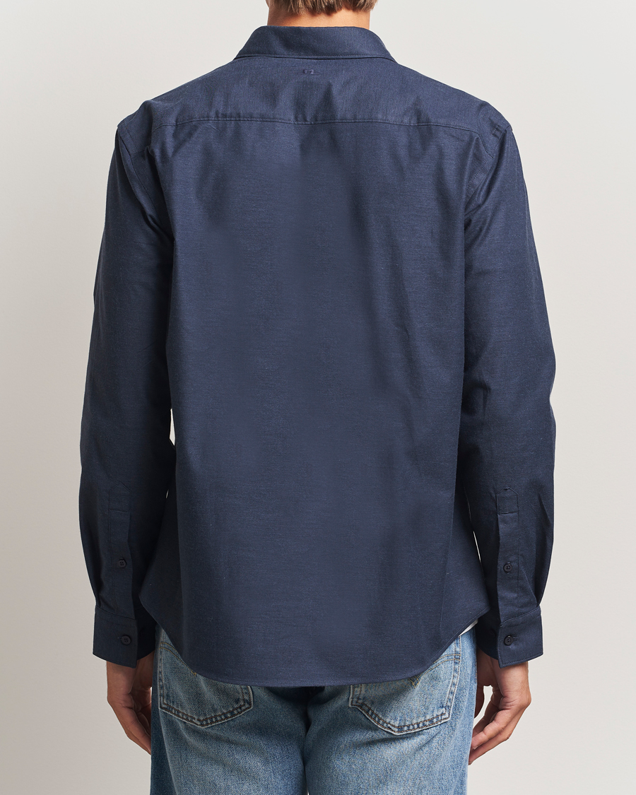 Herr | Skjortor | J.Lindeberg | Slim Fit Light Flannel Shirt Navy
