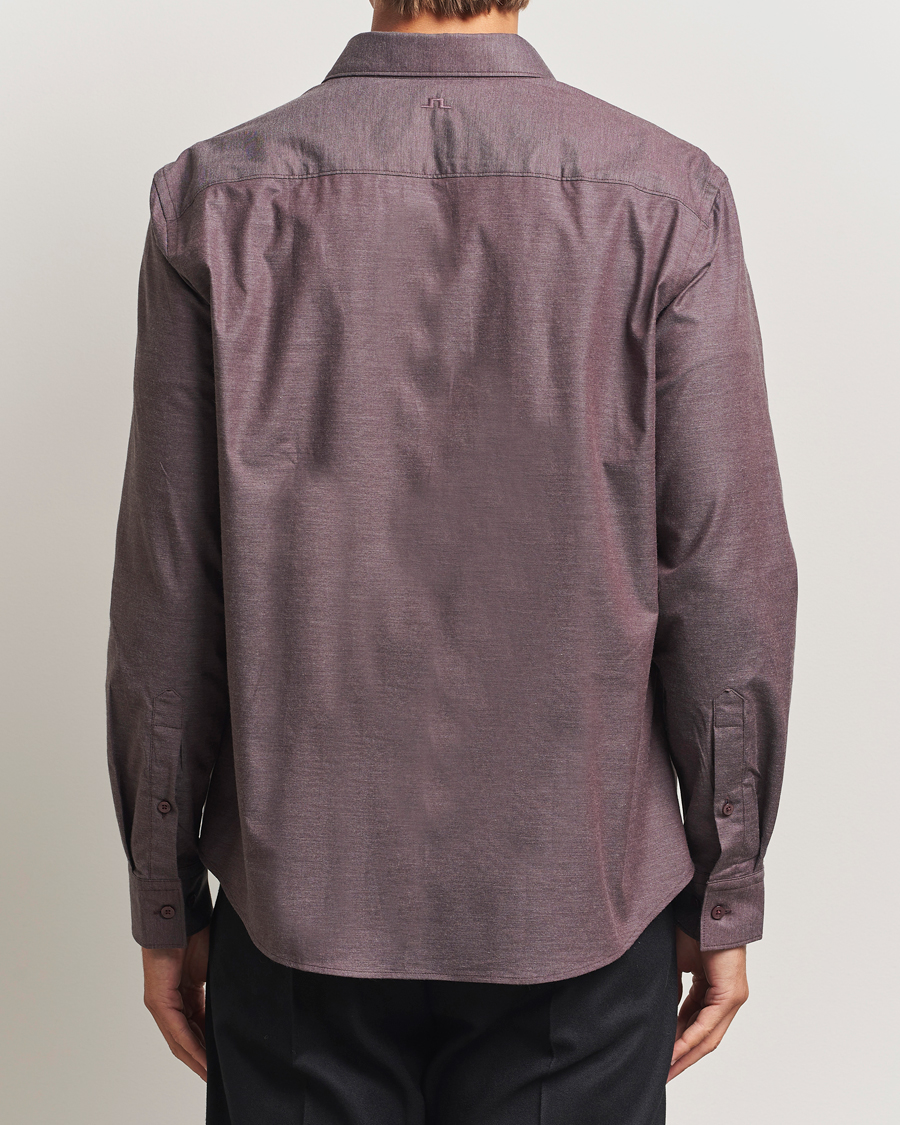 Herr | Skjortor | J.Lindeberg | Slim Fit Light Flannel Shirt Huckleberry