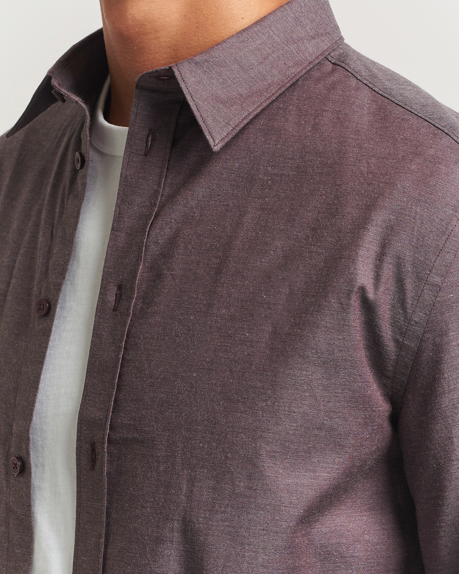 Herr | Skjortor | J.Lindeberg | Slim Fit Light Flannel Shirt Huckleberry