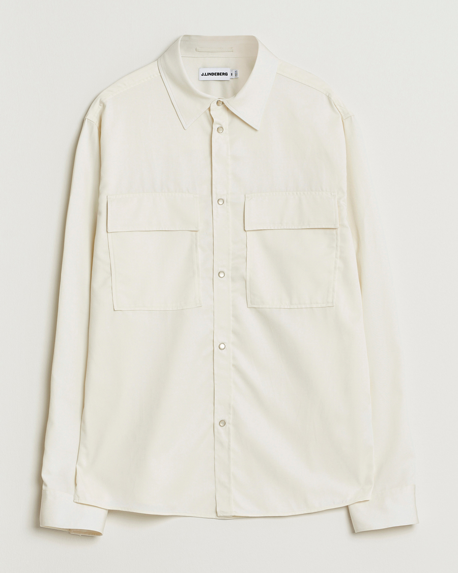 Herr | Skjortor | J.Lindeberg | Finnigan Tencel Twill Overshirt Cloud White