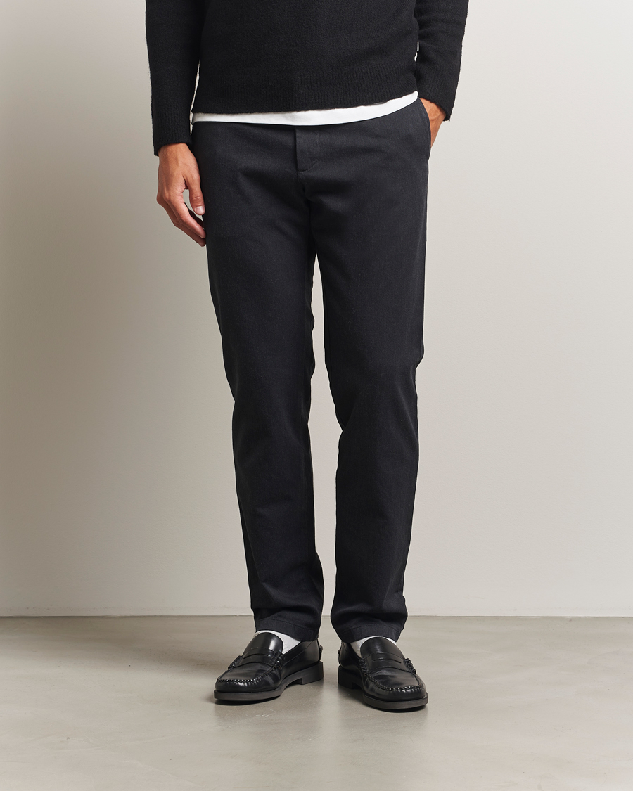 Herr | Byxor | J.Lindeberg | Ched Flannel Twill Pants Dark Grey Melange