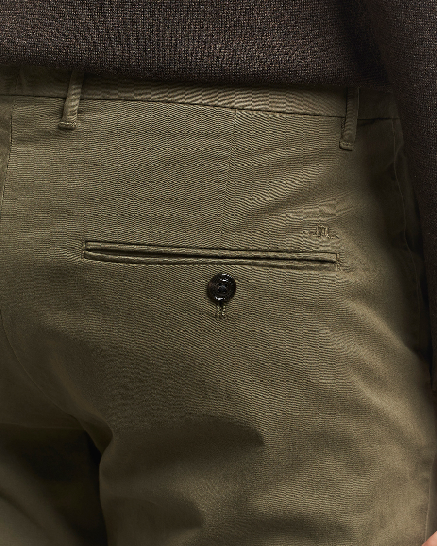 Herr | Byxor | J.Lindeberg | Ched Cotton Stretch Chinos Forest Green
