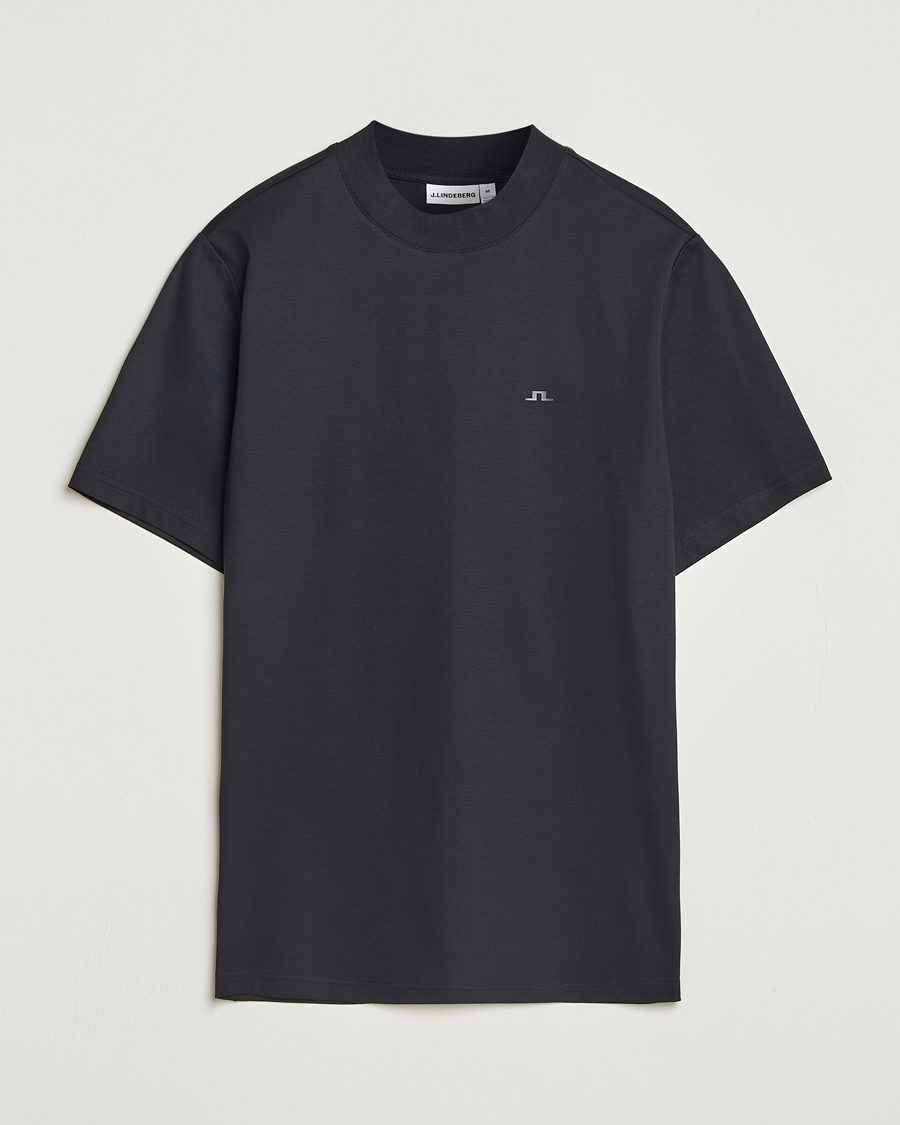 Herr | T-Shirts | J.Lindeberg | Ace Mock Neck T-Shirt Black