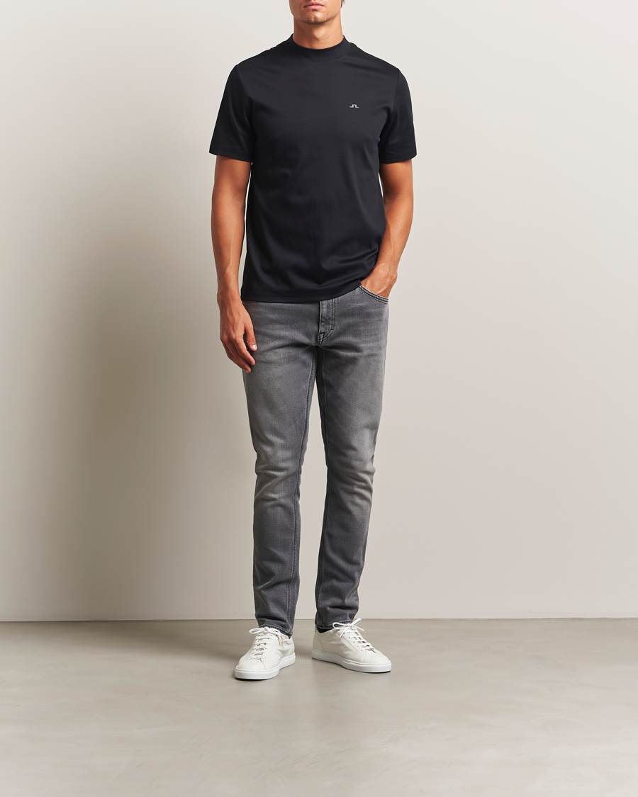 Herr | T-Shirts | J.Lindeberg | Ace Mock Neck T-Shirt Black