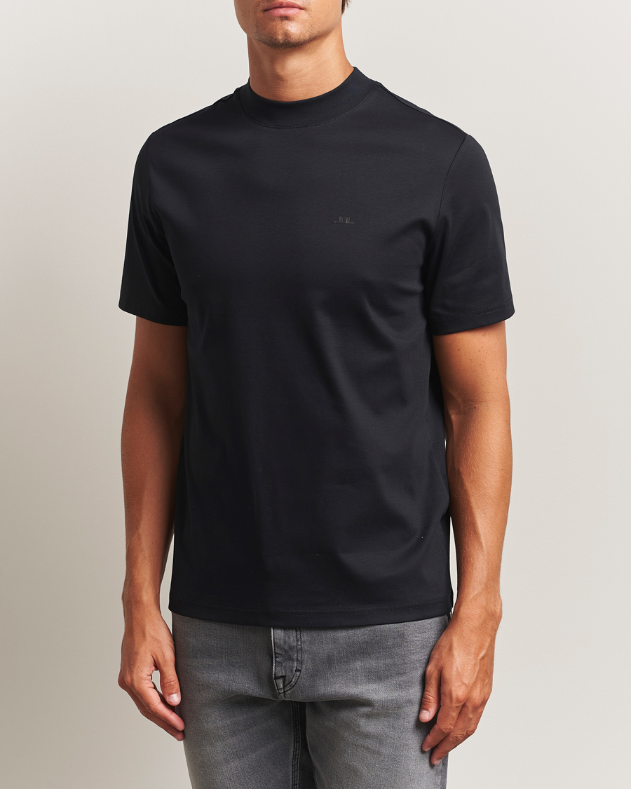 Herr | T-Shirts | J.Lindeberg | Ace Mock Neck T-Shirt Black