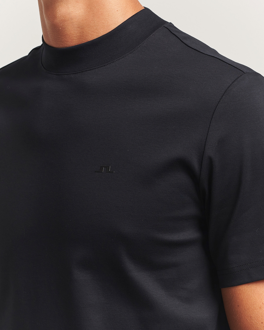 Herr | T-Shirts | J.Lindeberg | Ace Mock Neck T-Shirt Black