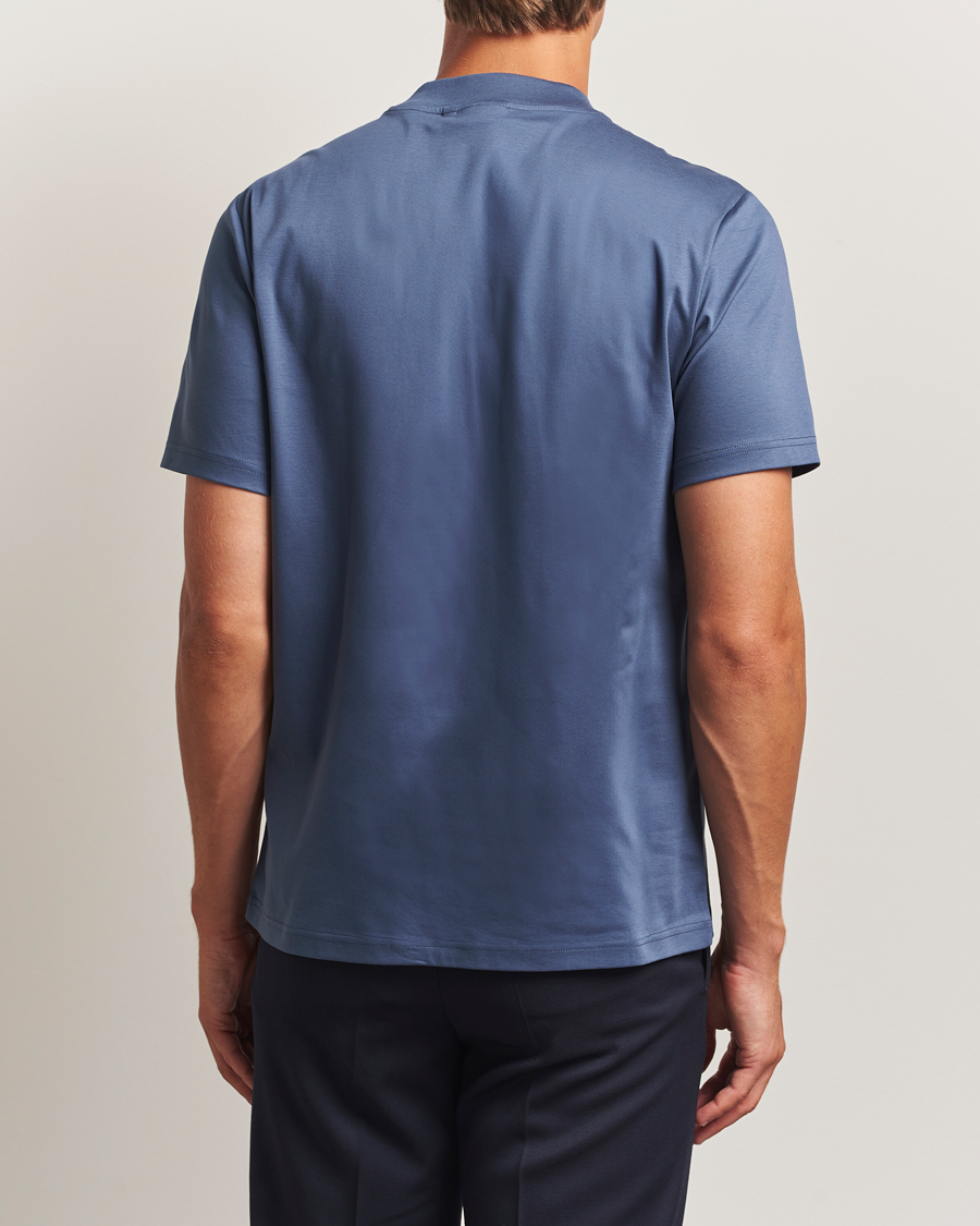 Herr | T-Shirts | J.Lindeberg | Ace Mock Neck T-Shirt Vintage Indigo