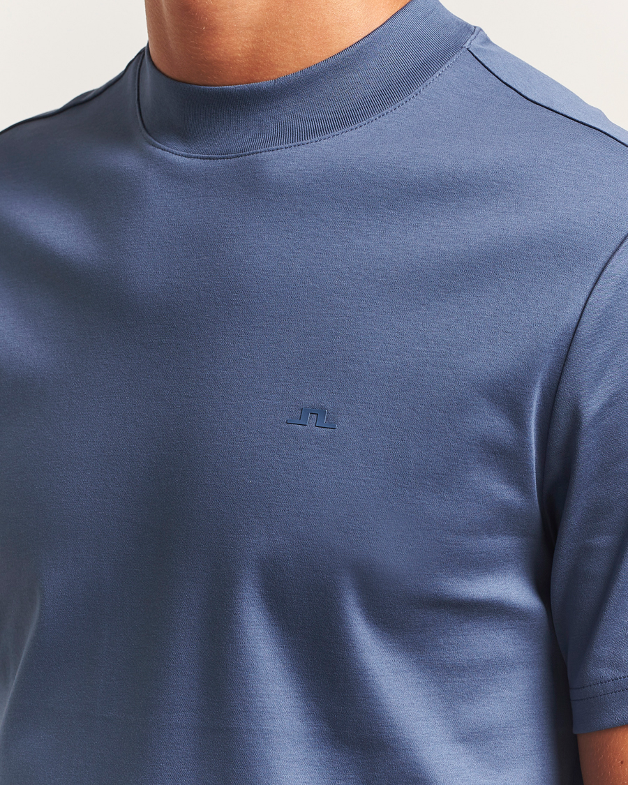 Herr | T-Shirts | J.Lindeberg | Ace Mock Neck T-Shirt Vintage Indigo