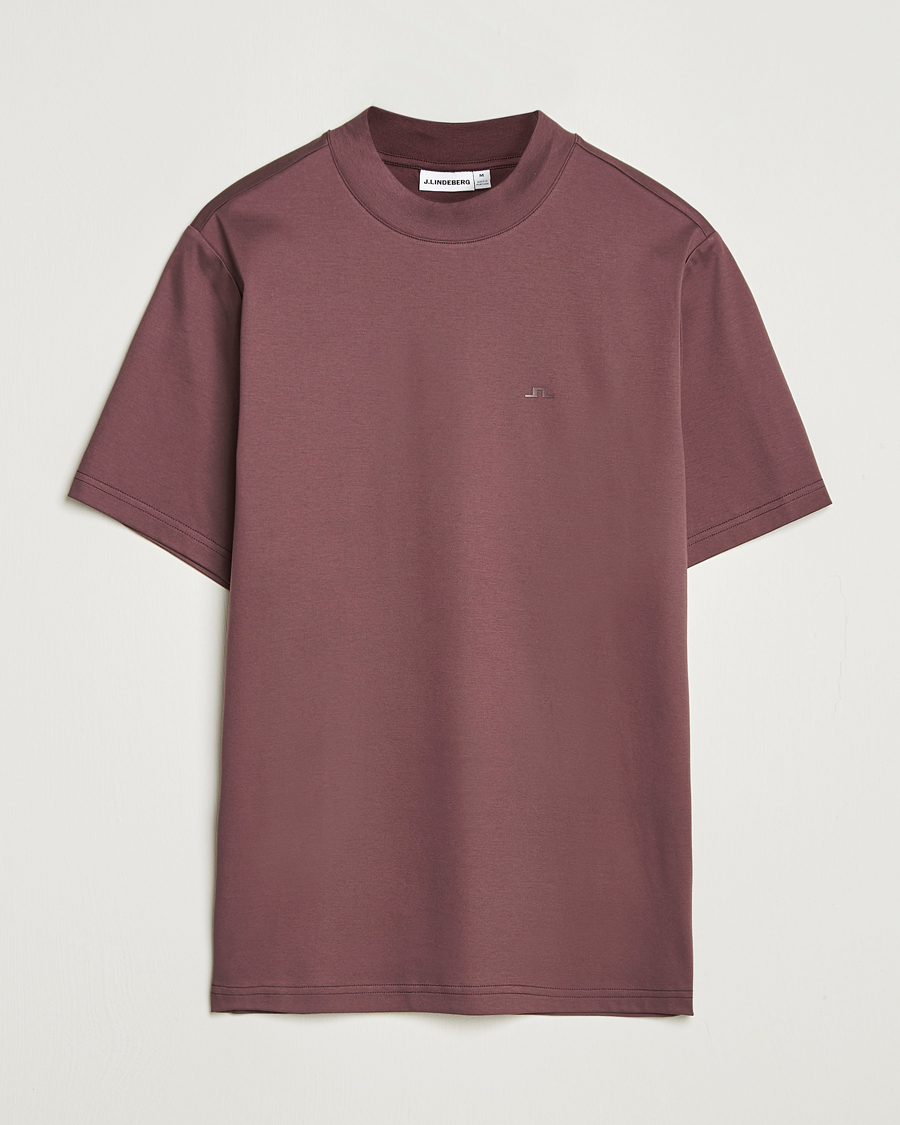 Herr | T-Shirts | J.Lindeberg | Ace Mock Neck T-Shirt Huckleberry