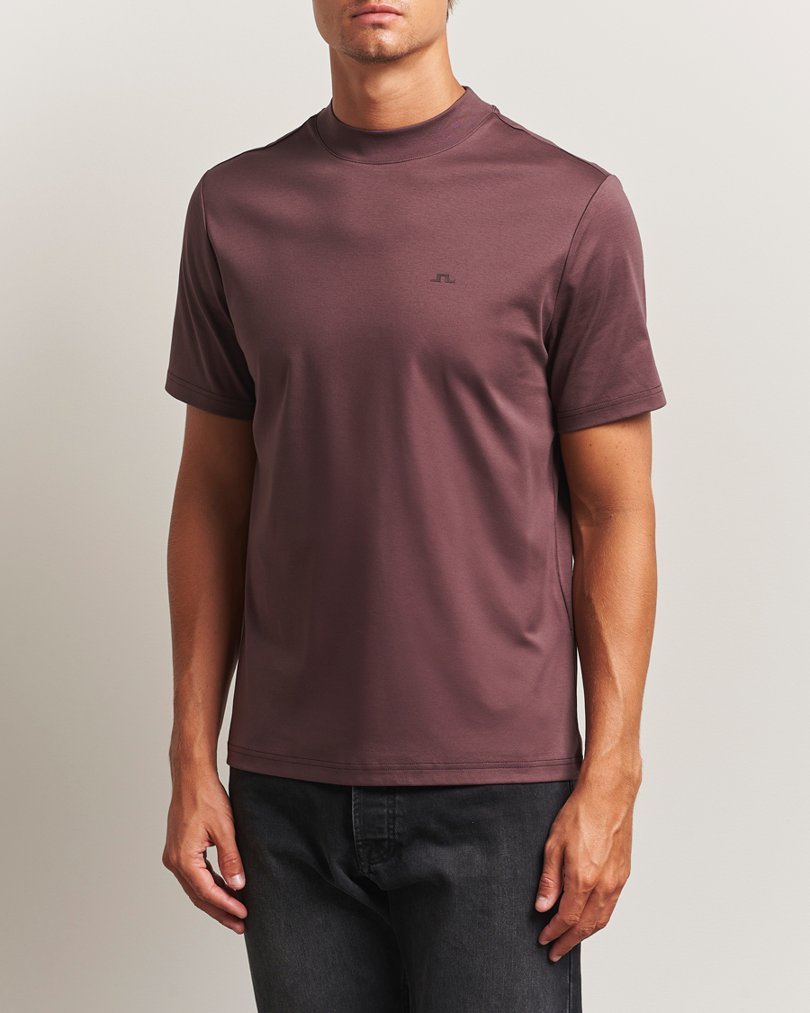 Herr | T-Shirts | J.Lindeberg | Ace Mock Neck T-Shirt Huckleberry