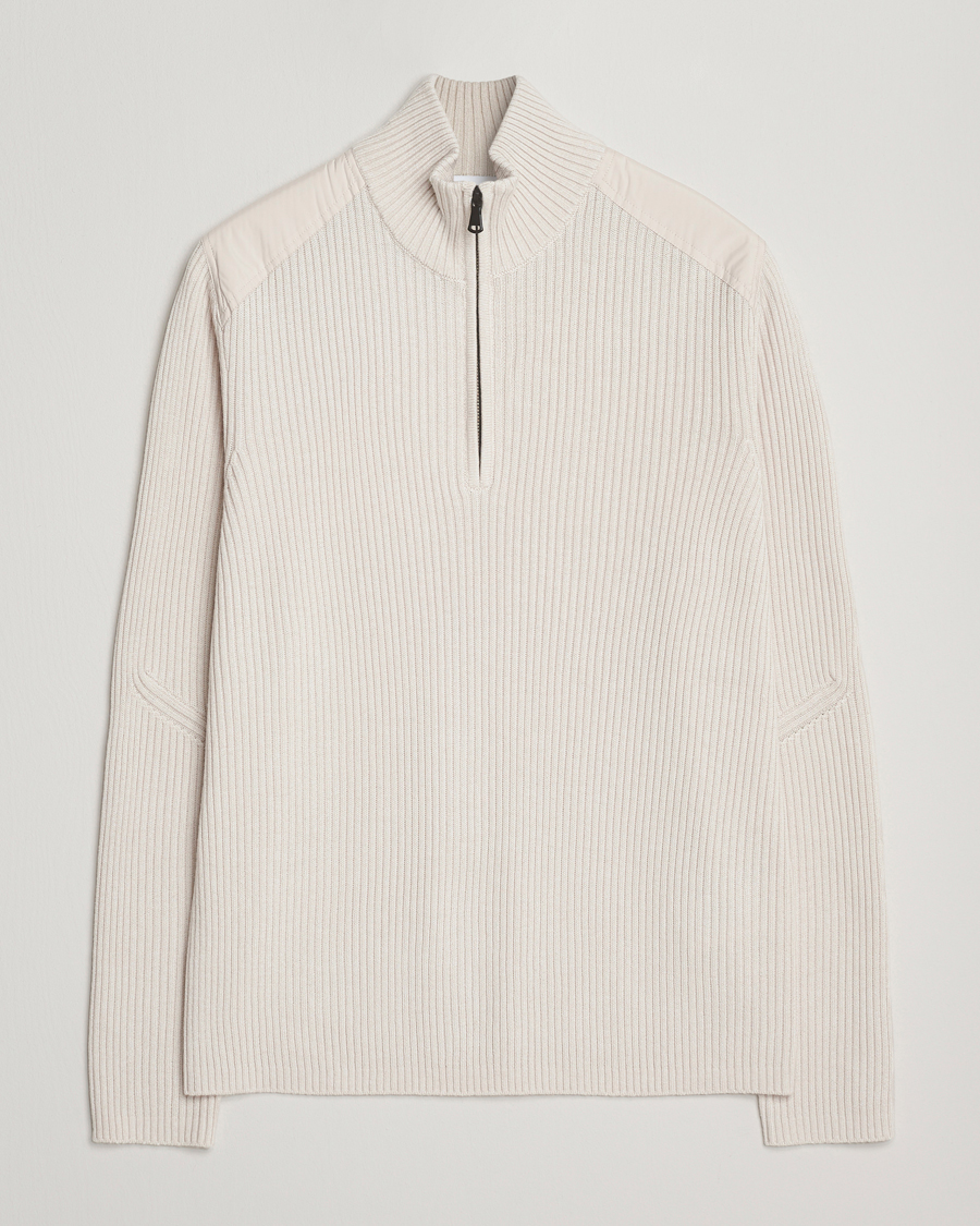 Herr | Tröjor | J.Lindeberg | Martin Knitted Hybrid Half Zip Moonbeam