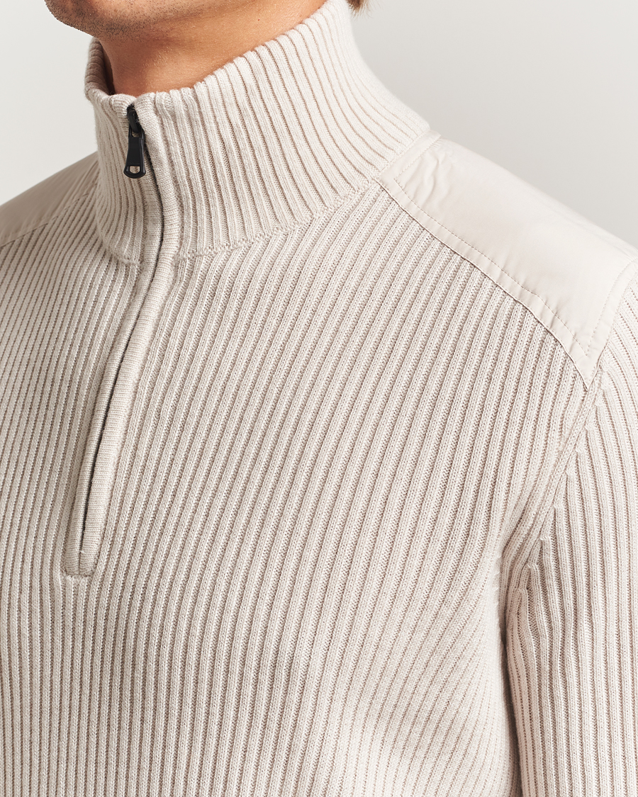 Herr | Tröjor | J.Lindeberg | Martin Knitted Hybrid Half Zip Moonbeam