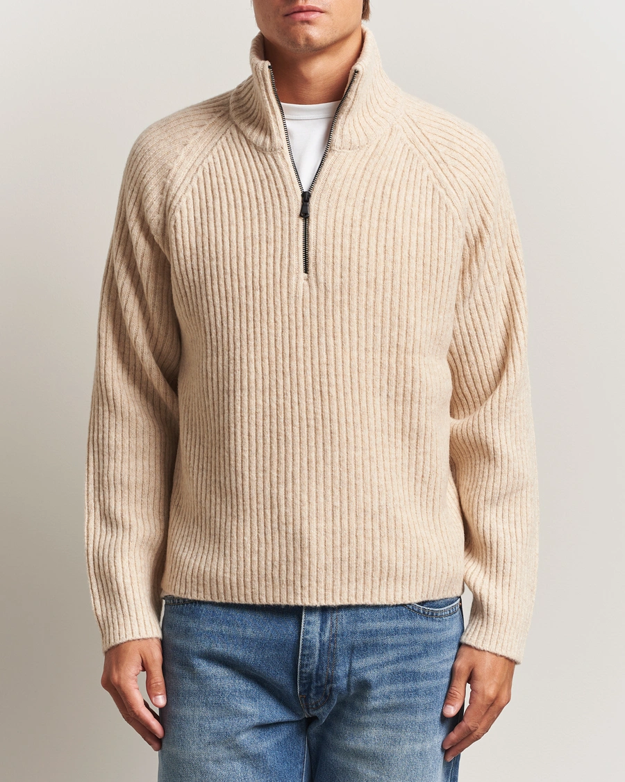 Herr | Tröjor | J.Lindeberg | Victor Wool Half Zip Moonbeam Melange