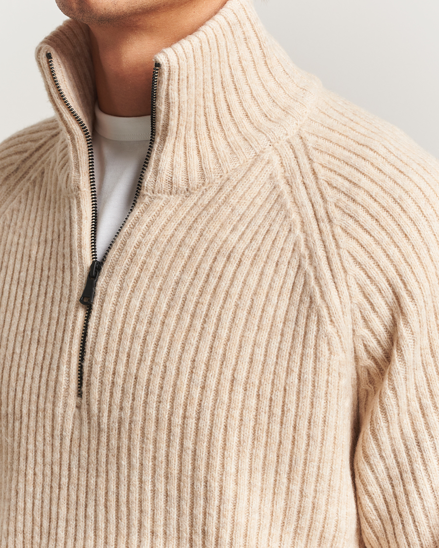 Herr | Tröjor | J.Lindeberg | Victor Wool Half Zip Moonbeam Melange