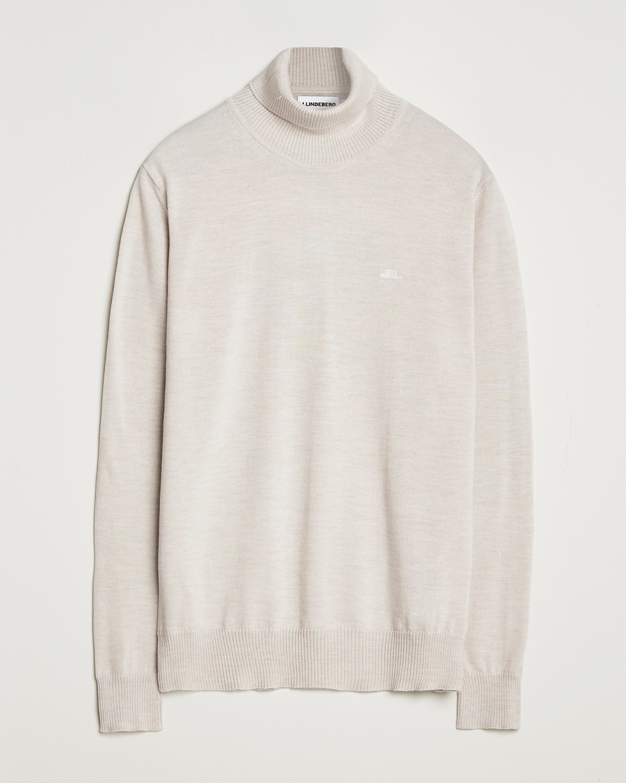 Herr | Tröjor | J.Lindeberg | Kaden Merino Turtleneck Moonbeam Melange