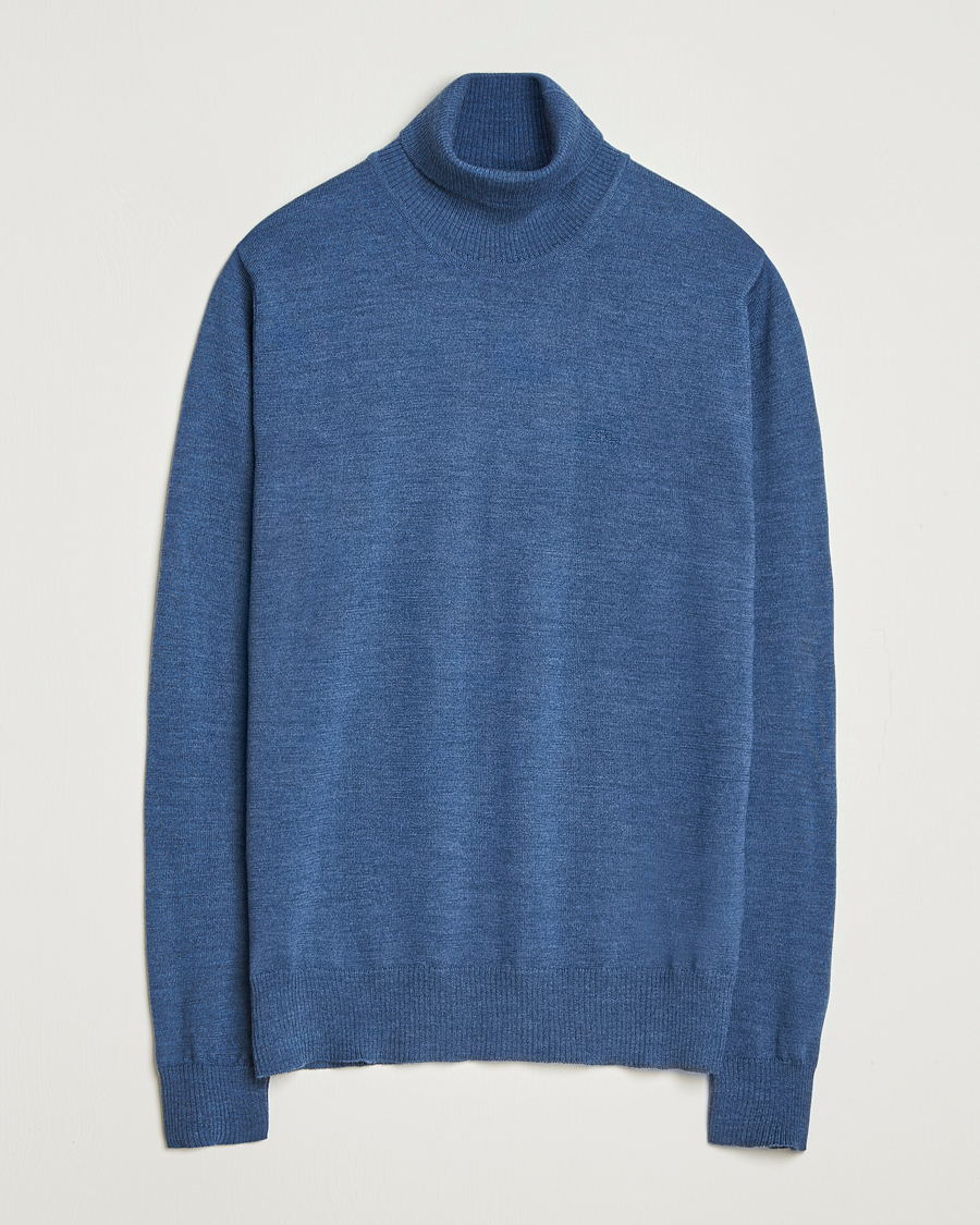 Herr | Tröjor | J.Lindeberg | Kaden Merino Turtleneck Vintage Indigo Melange