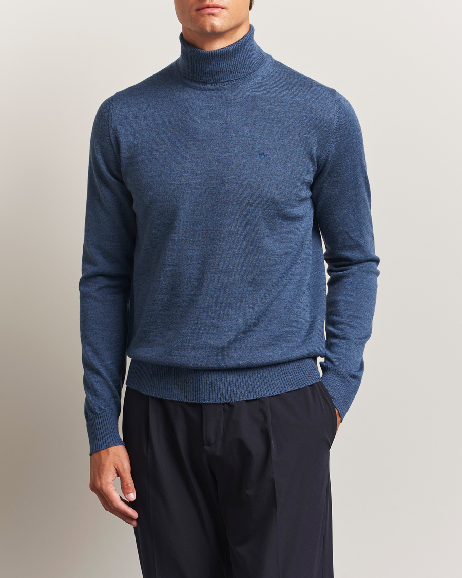 Herr | Tröjor | J.Lindeberg | Kaden Merino Turtleneck Vintage Indigo Melange