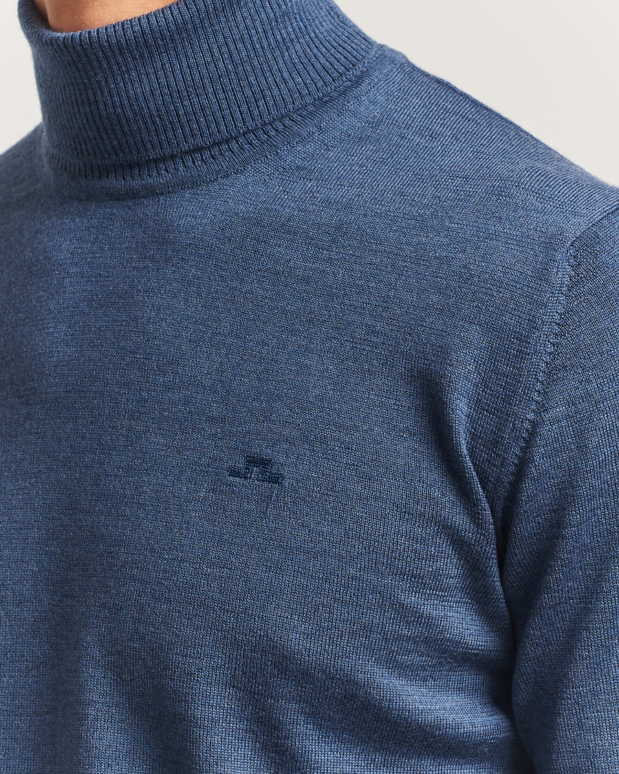 Herr | Tröjor | J.Lindeberg | Kaden Merino Turtleneck Vintage Indigo Melange