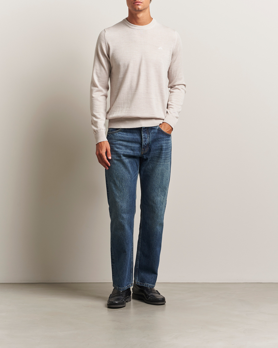 Herr | Tröjor | J.Lindeberg | Keane Merino Crew Neck Moonbeam Melange