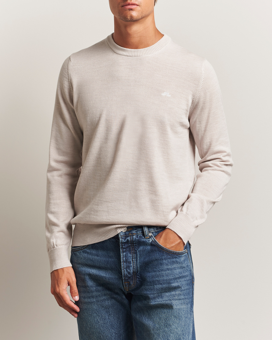 Herr | Tröjor | J.Lindeberg | Keane Merino Crew Neck Moonbeam Melange