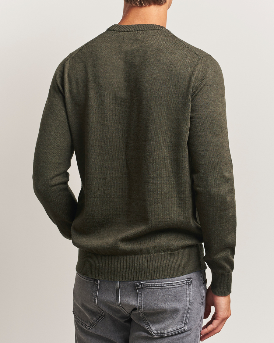 Herr | Tröjor | J.Lindeberg | Keane Merino Crew Neck Forest Green Melange